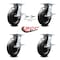 Service Caster 8 Inch Phenolic Caster Set with Roller Bearing 4 Brake and 2 Swivel Lock SCC SCC-35S820-PHR-SLB-BSL-2-SLB-2 - alternate 2